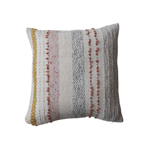 Cotton Blend Pillow w Stripes