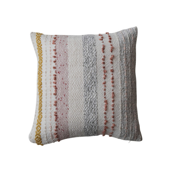 Cotton Blend Pillow w Stripes