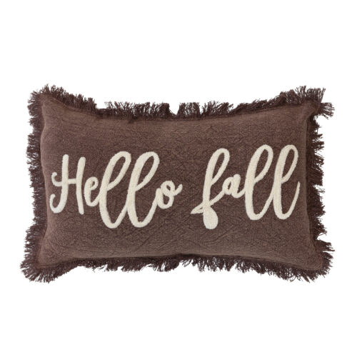 Stonewashed Cotton Tufted Lumbar Pillow w Fringe