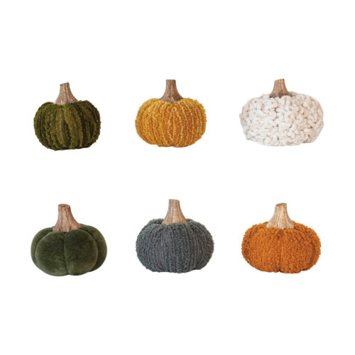 Cotton Blend Pumpkin w Wood Stem