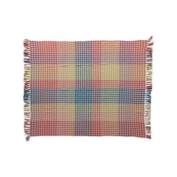 Woven Cotton Throw w Fringe, Multi