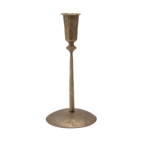 Hand-Forged Hammered Metal Taper Holder