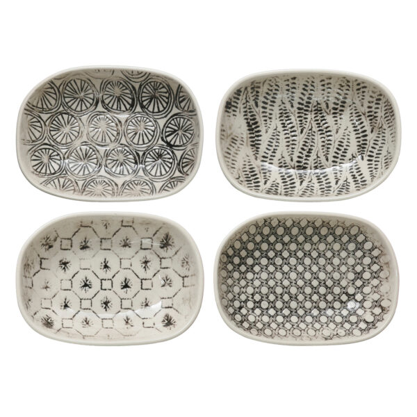 Hand-Stamped Stoneware Dish | Pattern