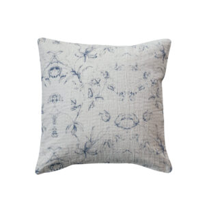 Cotton & Linen Printed Pillow w Floral Pattern