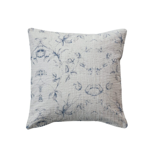 Cotton & Linen Printed Pillow w Floral Pattern