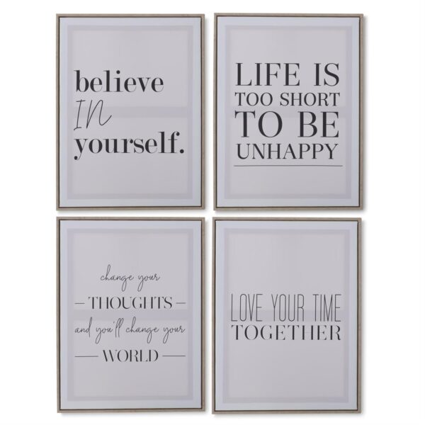 Wood Framed White & Natural Canvas Inspirational Sign