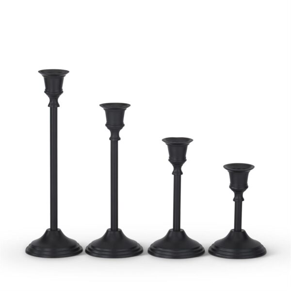 Slender Black Metal Taper Candleholders