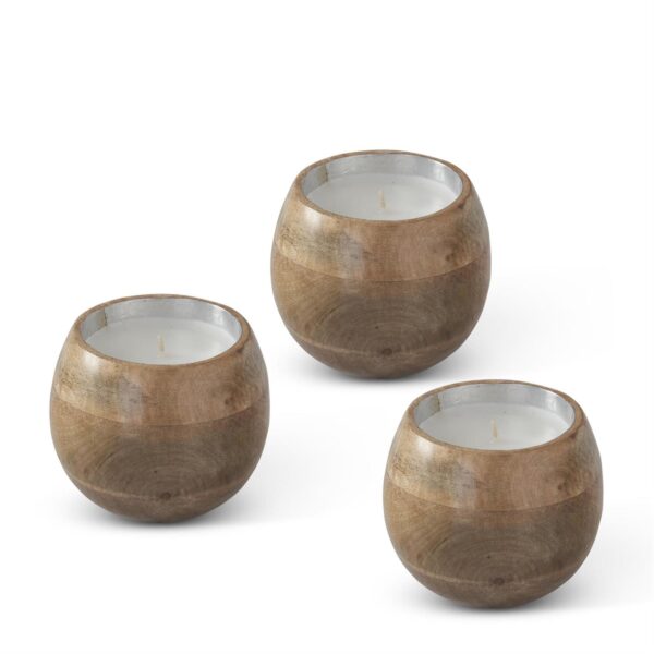 Natural Wood Bowl Candles