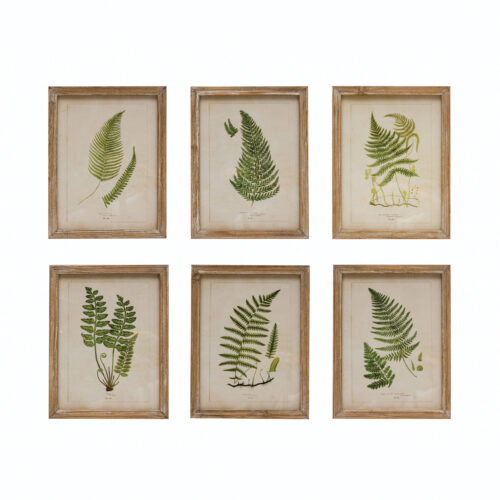 Wood Framed Glass Wall Décor with Fern Fronds Image 6 Styles