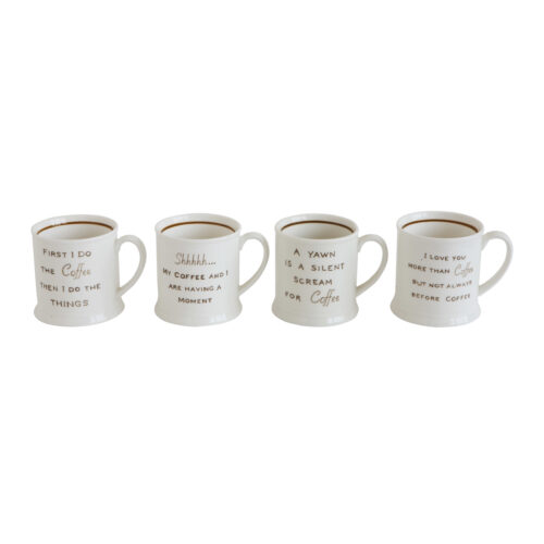 Stoneware Mug | Coffee Saying