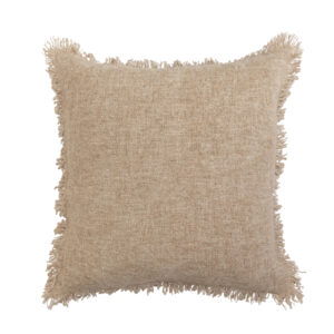 20" Melange Jute & Cotton Pillow w/Fringe