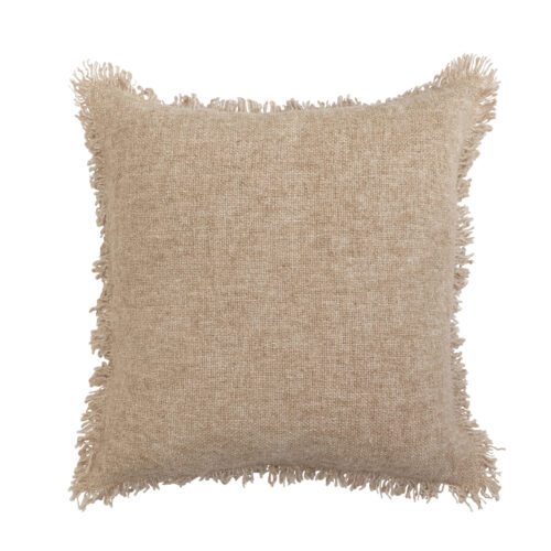 20" Melange Jute & Cotton Pillow w/Fringe