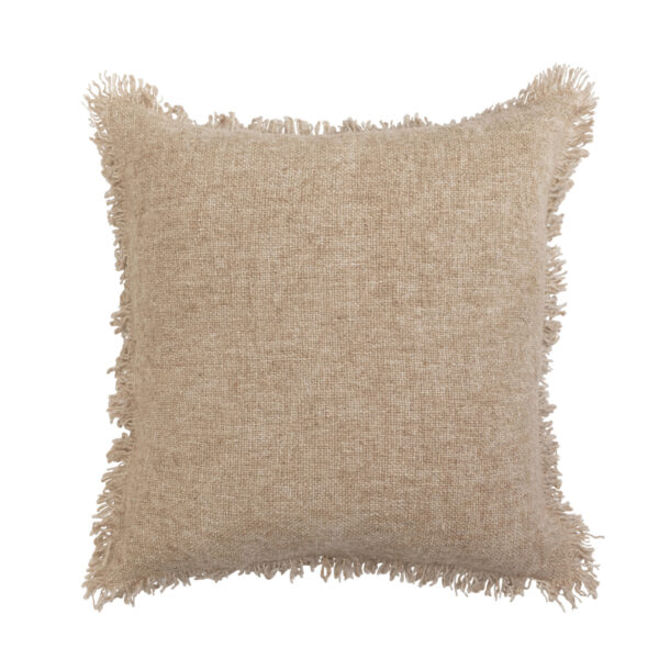 20" Melange Jute & Cotton Pillow w/Fringe