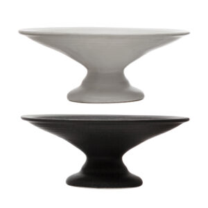 Stoneware Pedestals with Matte Finish 2 Colors 8-1/4" Round