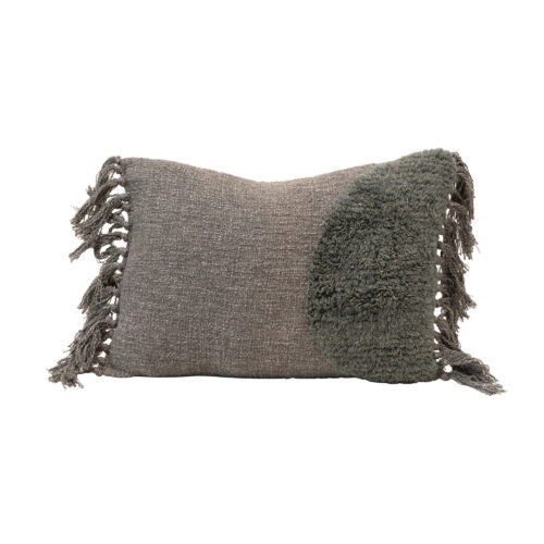 Tufted Lumbar Pillow with Tassels