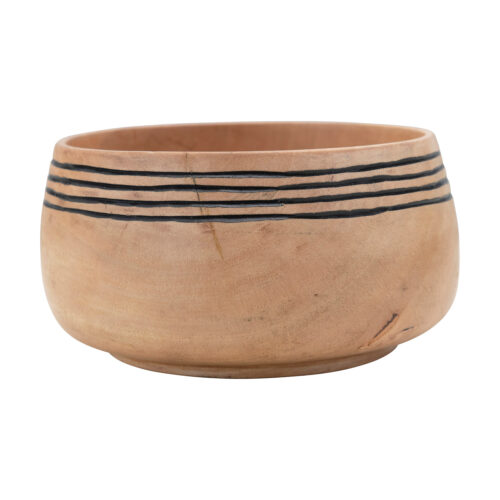 Mango Wood Bowl w Stripes