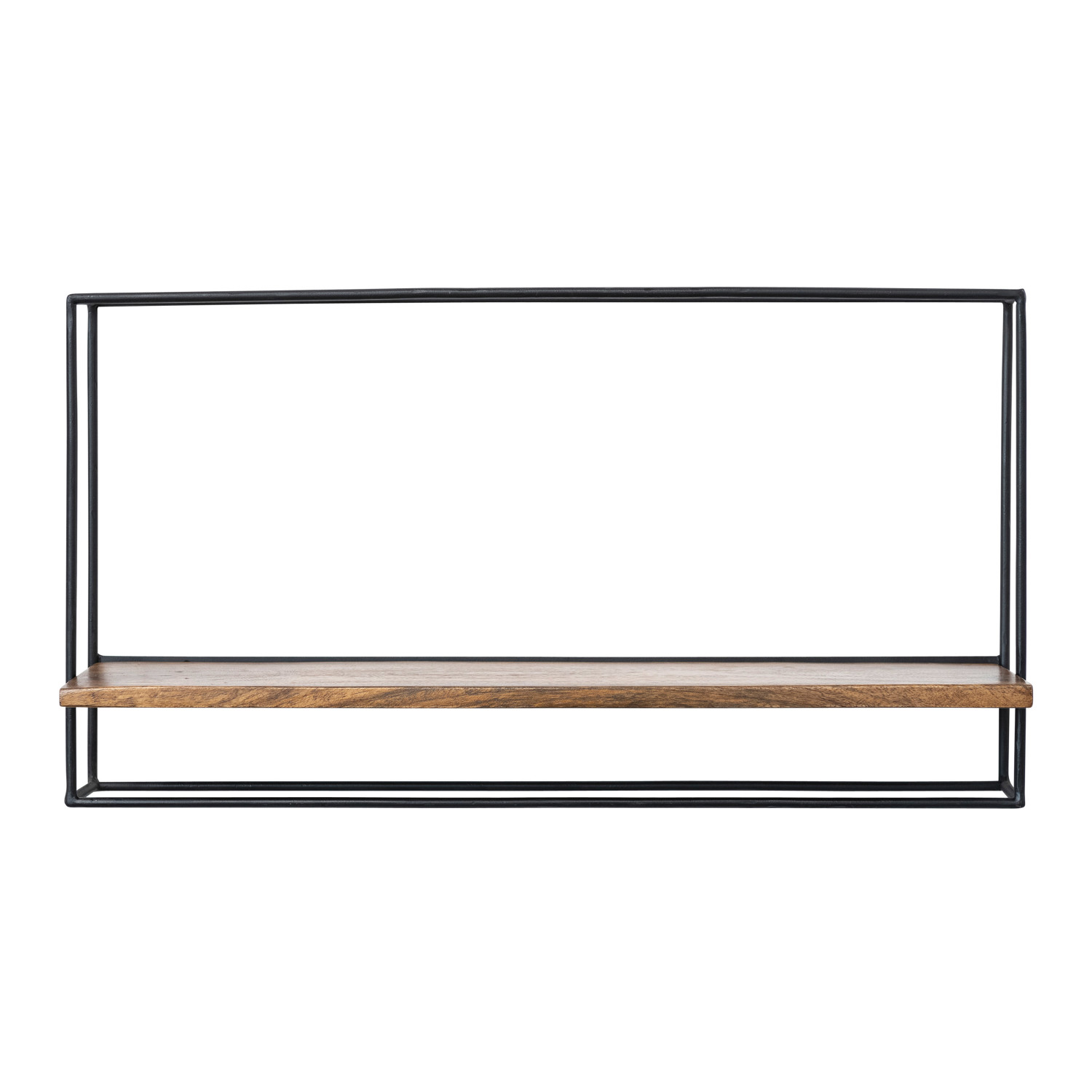 Metal Framed Wood Wall Shelf