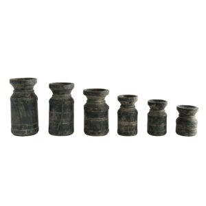 Reclaimed Wood Carved Candle Holders