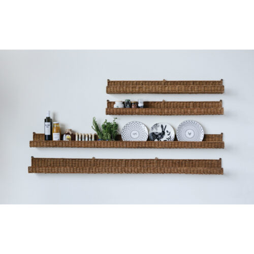 Hand-Woven Rattan Wall Ledge 60"