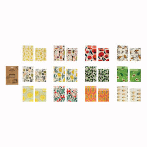 Reusable Fabric Beeswax Food Bags with Prints Rectangle