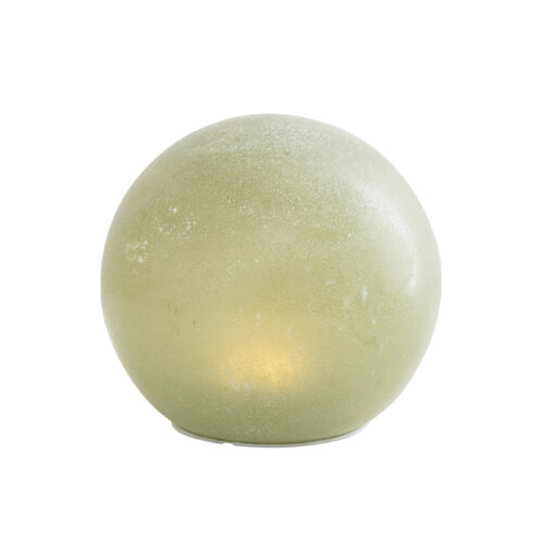 6" Round Frosted Glass Globe with LED Light Green