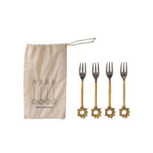 Stainless Steel and Brass Forks