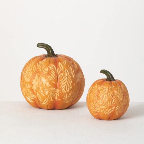 Carved Floral Pumpkin
