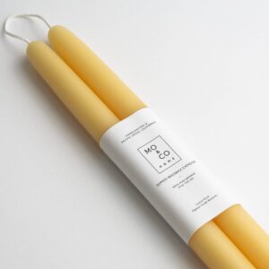 Beeswax Dipped Candles - 10" | Natural Gold