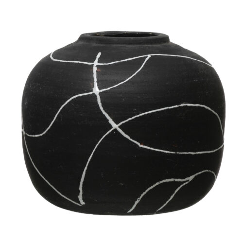 Hand-Painted Terracotta Vase