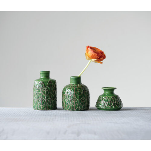 Embossed Stoneware Vases