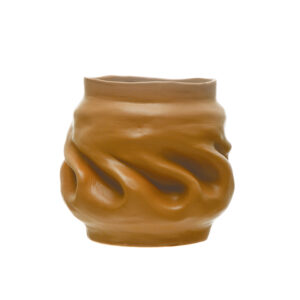 Stoneware Pinched Planter | Matte Brown