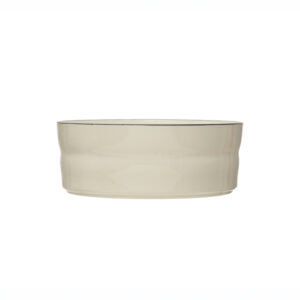 76oz./9.5cp Stoneware Pet Bowl with Black Rim