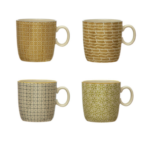Hand-Stamped Stoneware Mug