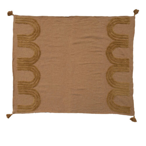 Cotton Blend Tufted Throw w/ Sherpa Back & Tassels