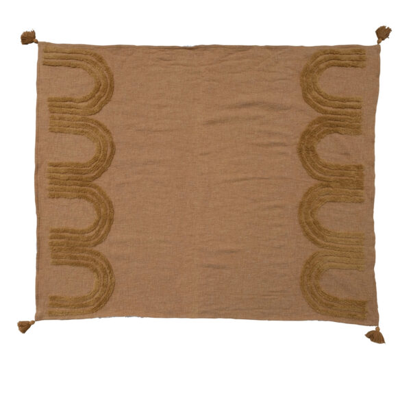 Cotton Blend Tufted Throw w/ Sherpa Back & Tassels