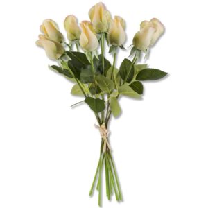 17.5" Real Touch Rose Bud w/Foliage