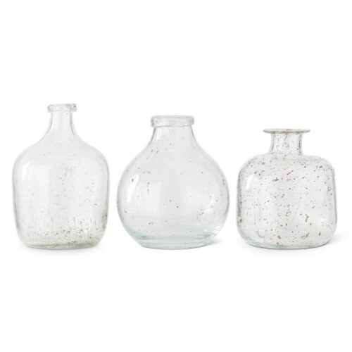 5.5" Textured Hand-blown Glass Bottle