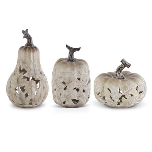Maple Leaf Cutout Pumpkin | Tan