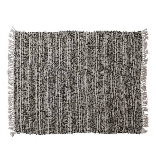 Woven Cotton & Acrylic Blend Throw w/ Fringe