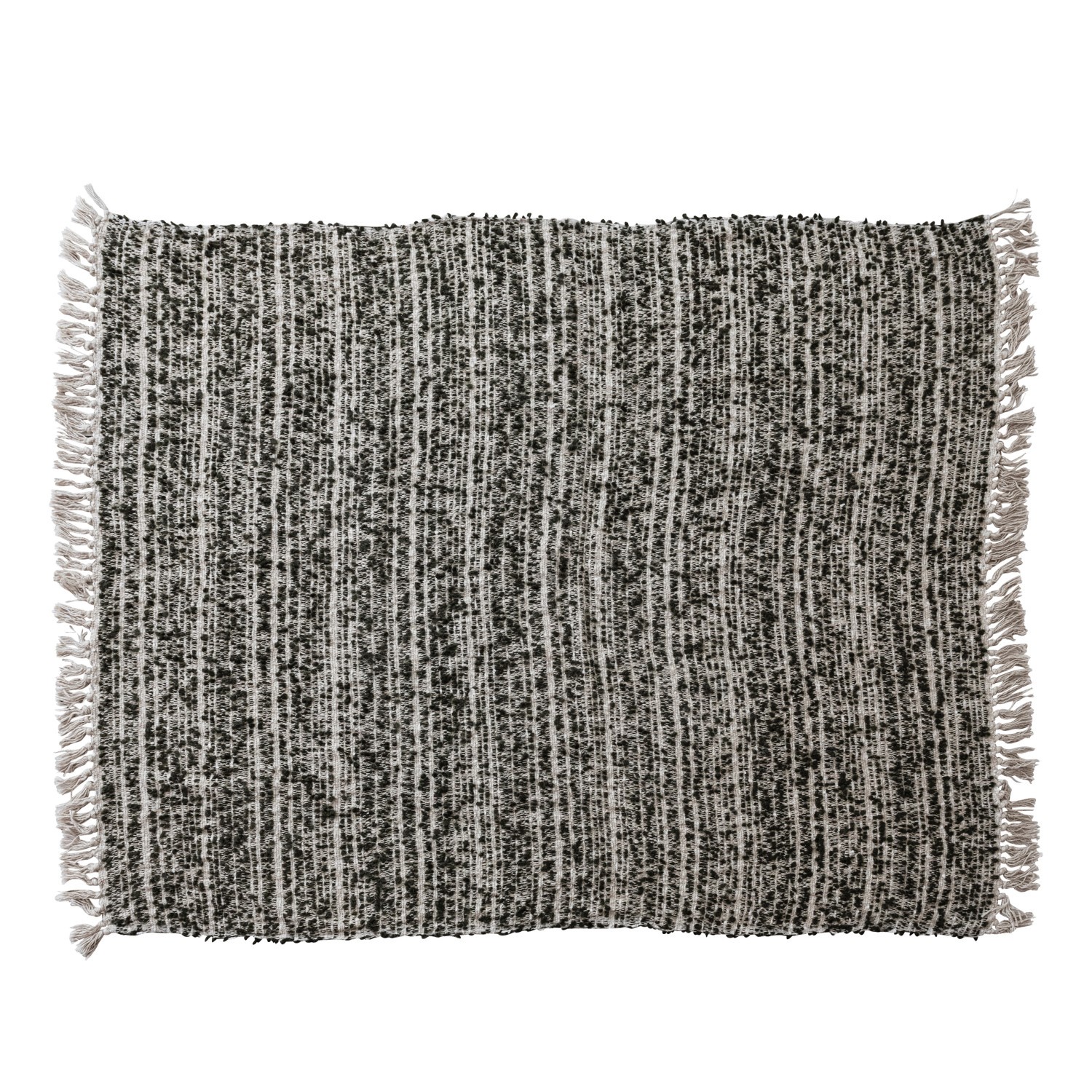 Woven Cotton & Acrylic Blend Throw w/ Fringe