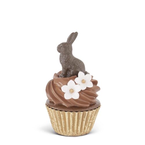 Resin Chocolate Bunny Cupcake Container