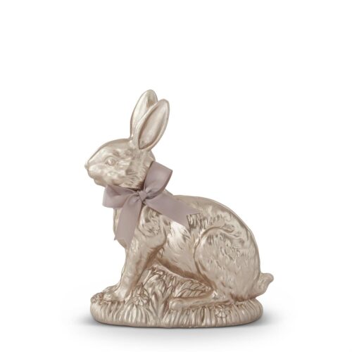 Resin Gold Easter Bunny w/Bow