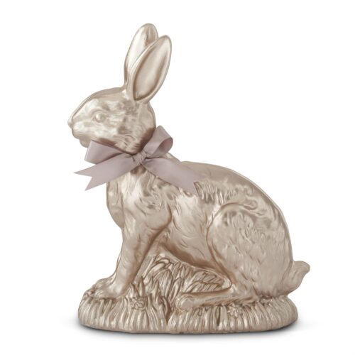 Resin Gold Easter Bunny w/Bow