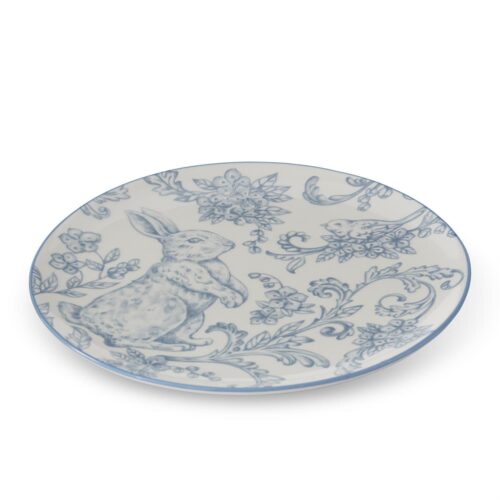 Blue & White Dolomite Easter Bunny Plate