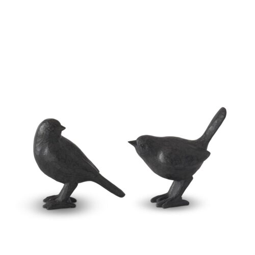 Black Resin Faux Cast Iron Birds