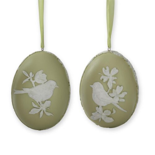 Green & White Resin Easter Eggs