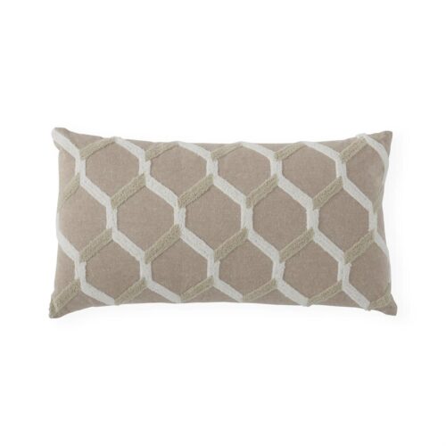 Tan & Cream Hexagon Lumbar Pillow