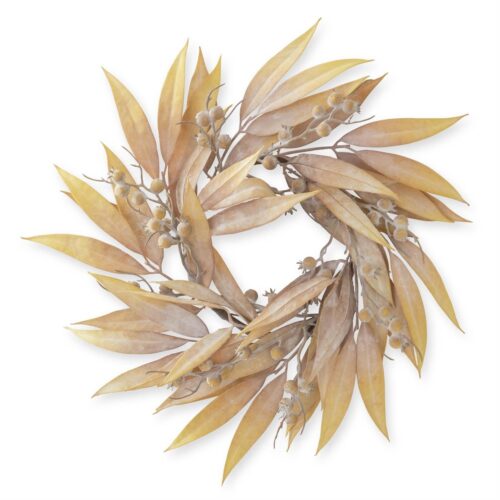 Tan Eucalyptus & Rosehip Wreath