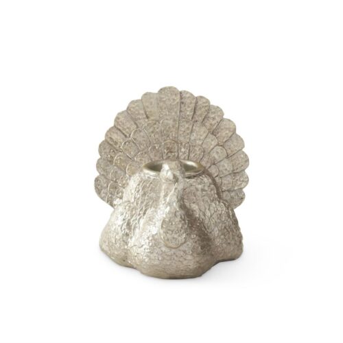 Antiqued Silver Turkey Taper Candleholder