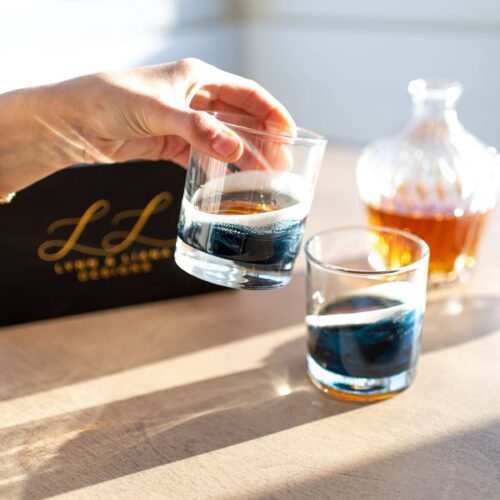 Resin Coated Old Fashioned Whisky Glasses